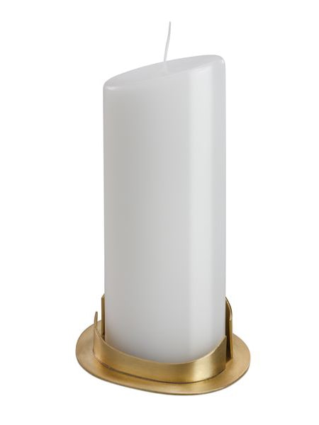 Kerzenleuchter goldfarben, für ovale Kerzen 5 x 7 cm € Kerzenleuchter 1942 WikaKerzen