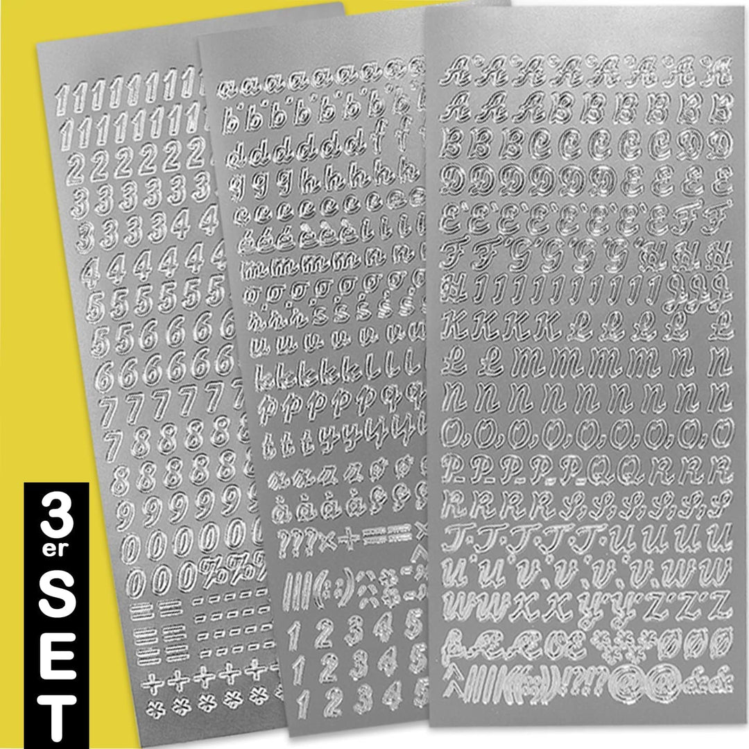 Buchstaben-Set Zum Beschriften (Silber,Schräg)