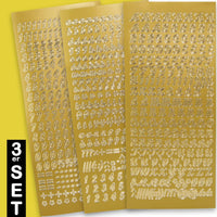 Buchstaben-Set Zum Beschriften (Gold,Schräg)