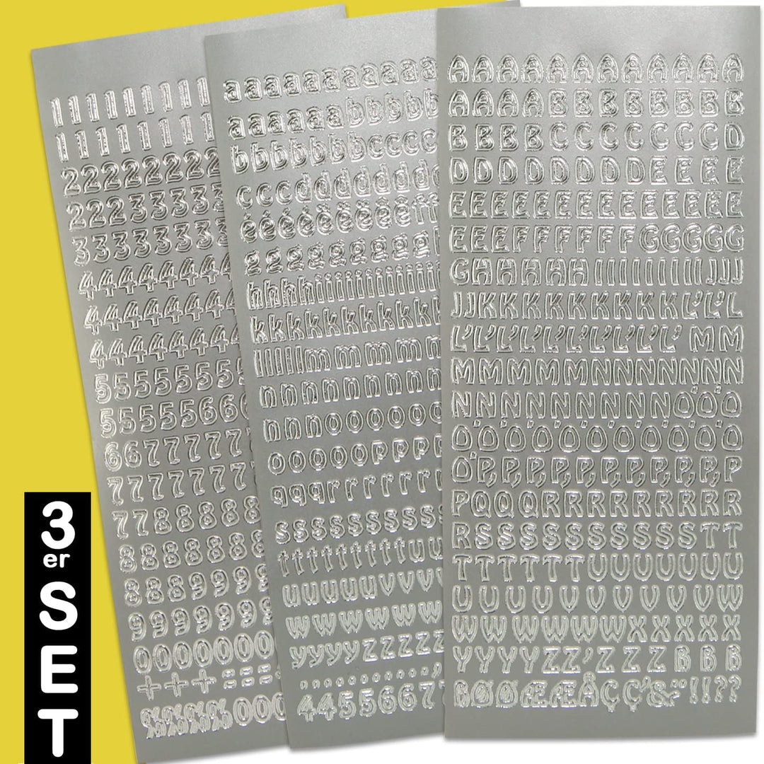 Buchstaben-Set Zum Beschriften (Silber,Gerade)