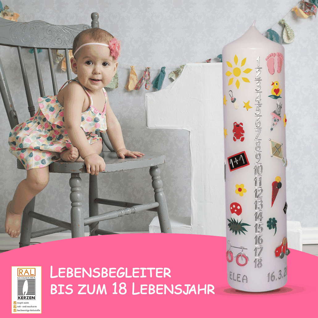 Lebenslicht, Geburtskerze, Lebenskerze Nr. 5 € Lebenskerze WKGK005a WikaKerzen