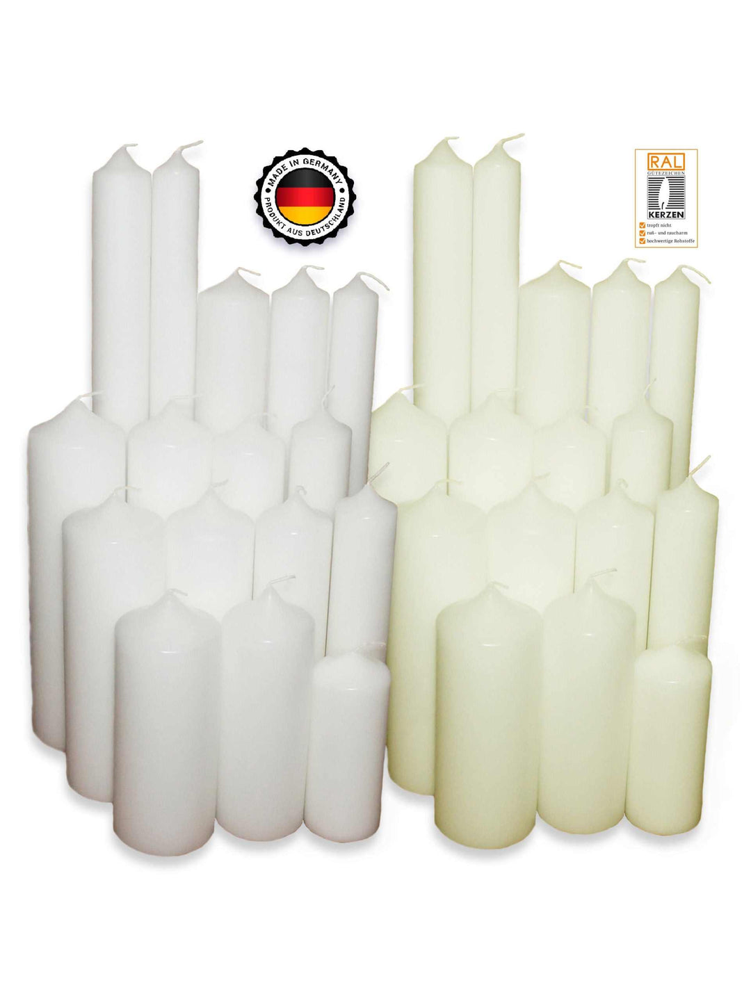 Stumpenkerze-Rohling Weißer Kerzenrohling zum Basteln und Verzieren, verschiedene Größen, langlebig und rußarm, ideal für individuelle Kerzengestaltung bei Feiern