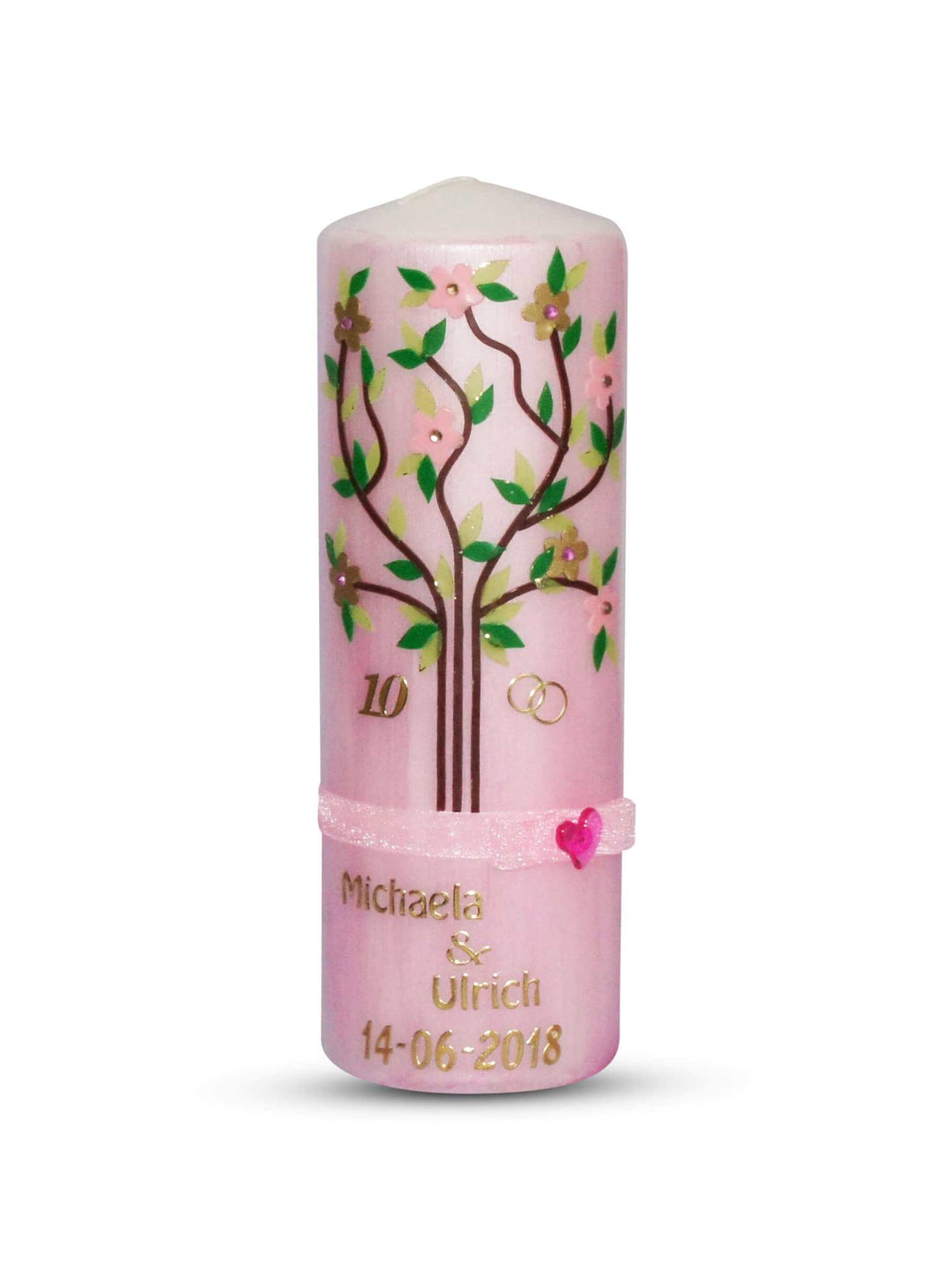 Hochzeitskerze Rosenhochzeit Rosa Lebensbaum € Hochzeitskerze WKHK007 WikaKerzen