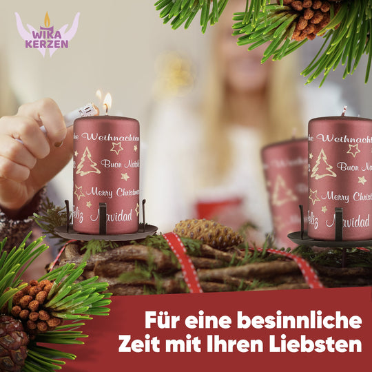 Kerzenstecker Adventskranz – Set ohne Dorn für Kerzen bis Ø 8 cm