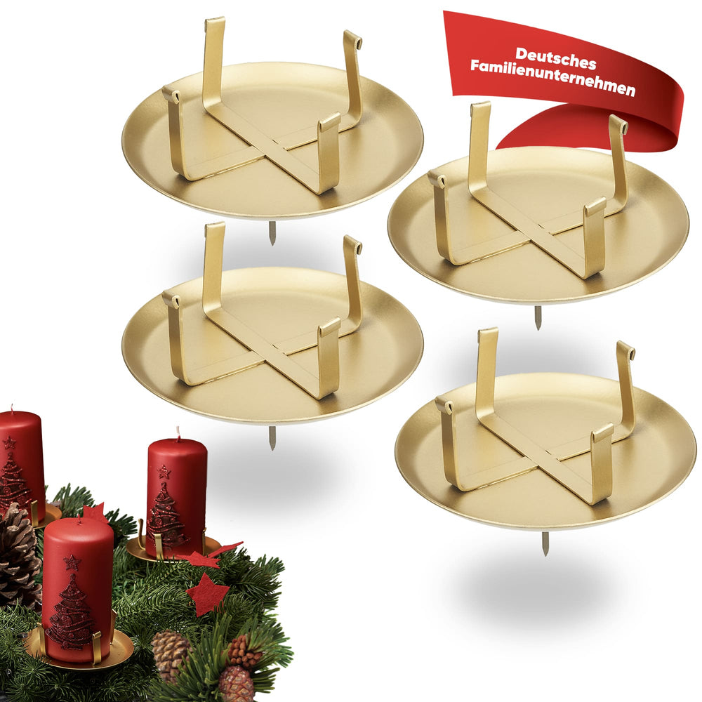 Kerzenstecker Adventskranz – Set ohne Dorn für Kerzen bis Ø 8 cm