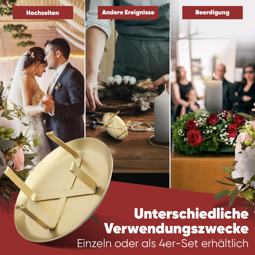 Kerzenstecker Adventskranz – Set ohne Dorn für Kerzen bis Ø 8 cm