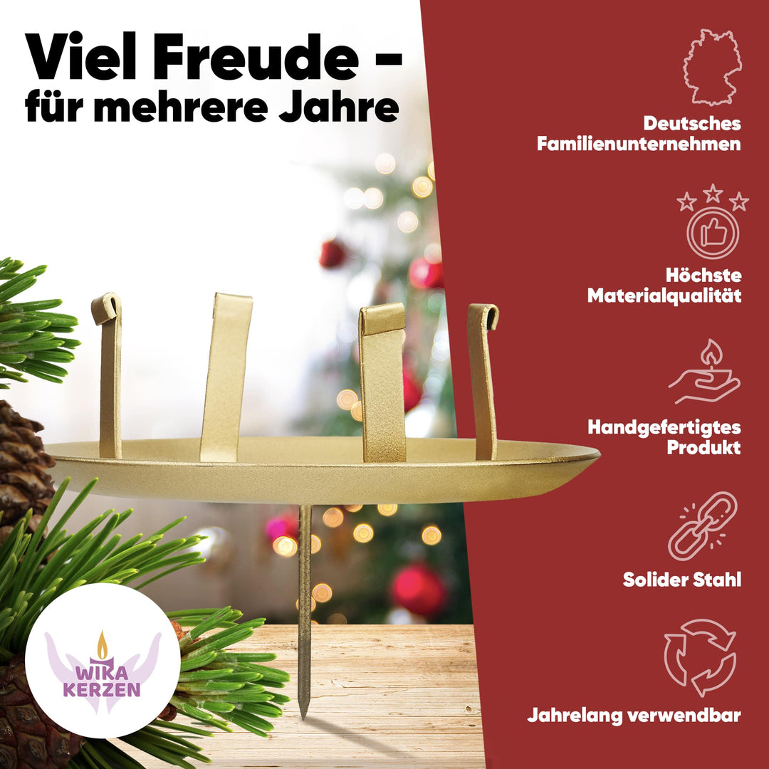 Kerzenstecker Adventskranz – Set ohne Dorn für Kerzen bis Ø 8 cm