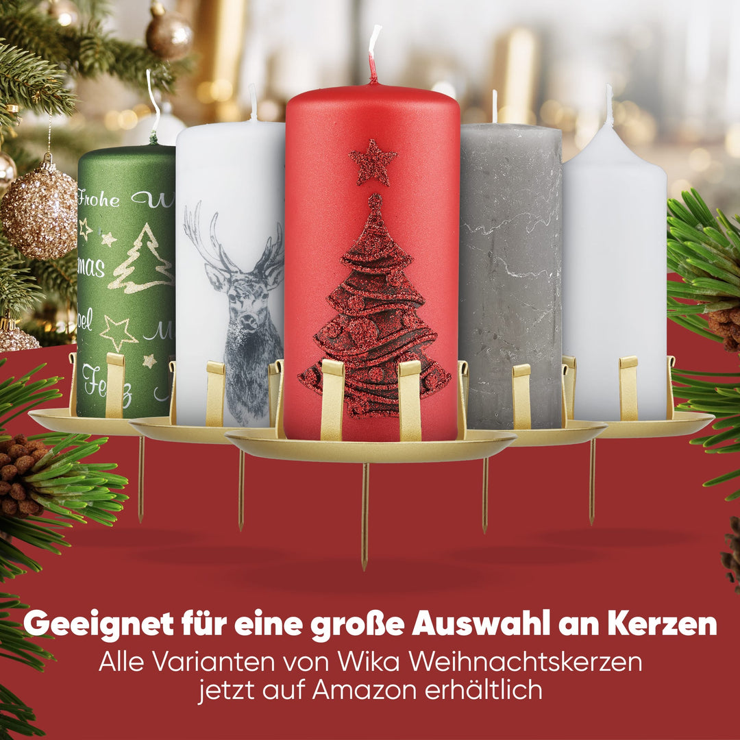Kerzenstecker Adventskranz – Set ohne Dorn für Kerzen bis Ø 8 cm