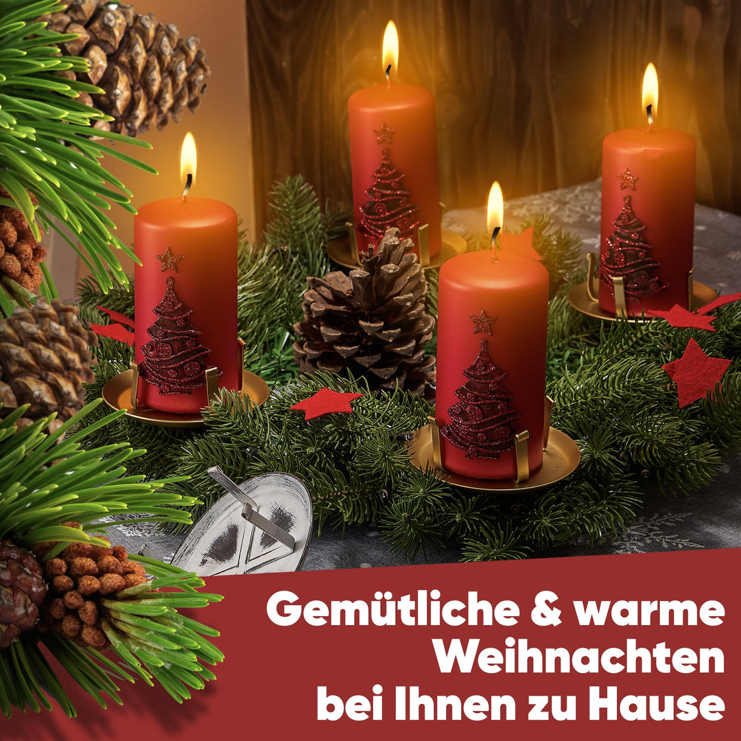 Kerzenstecker Adventskranz – Set ohne Dorn für Kerzen bis Ø 8 cm