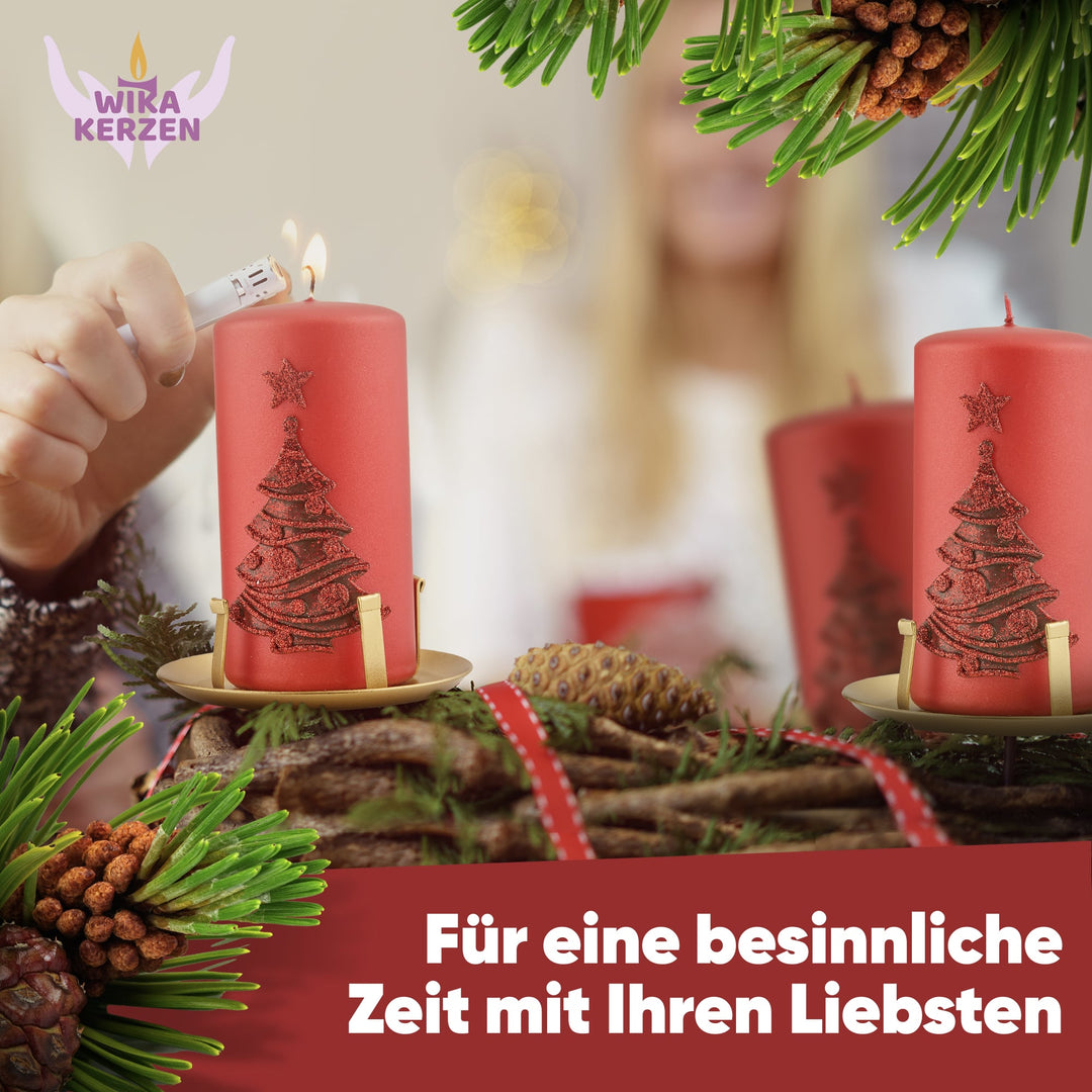 Kerzenstecker Adventskranz – Set ohne Dorn für Kerzen bis Ø 8 cm