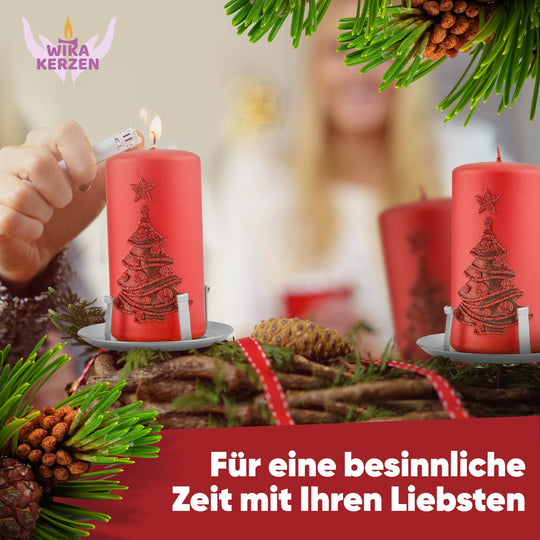 Kerzenstecker Adventskranz – Set ohne Dorn für Kerzen bis Ø 8 cm