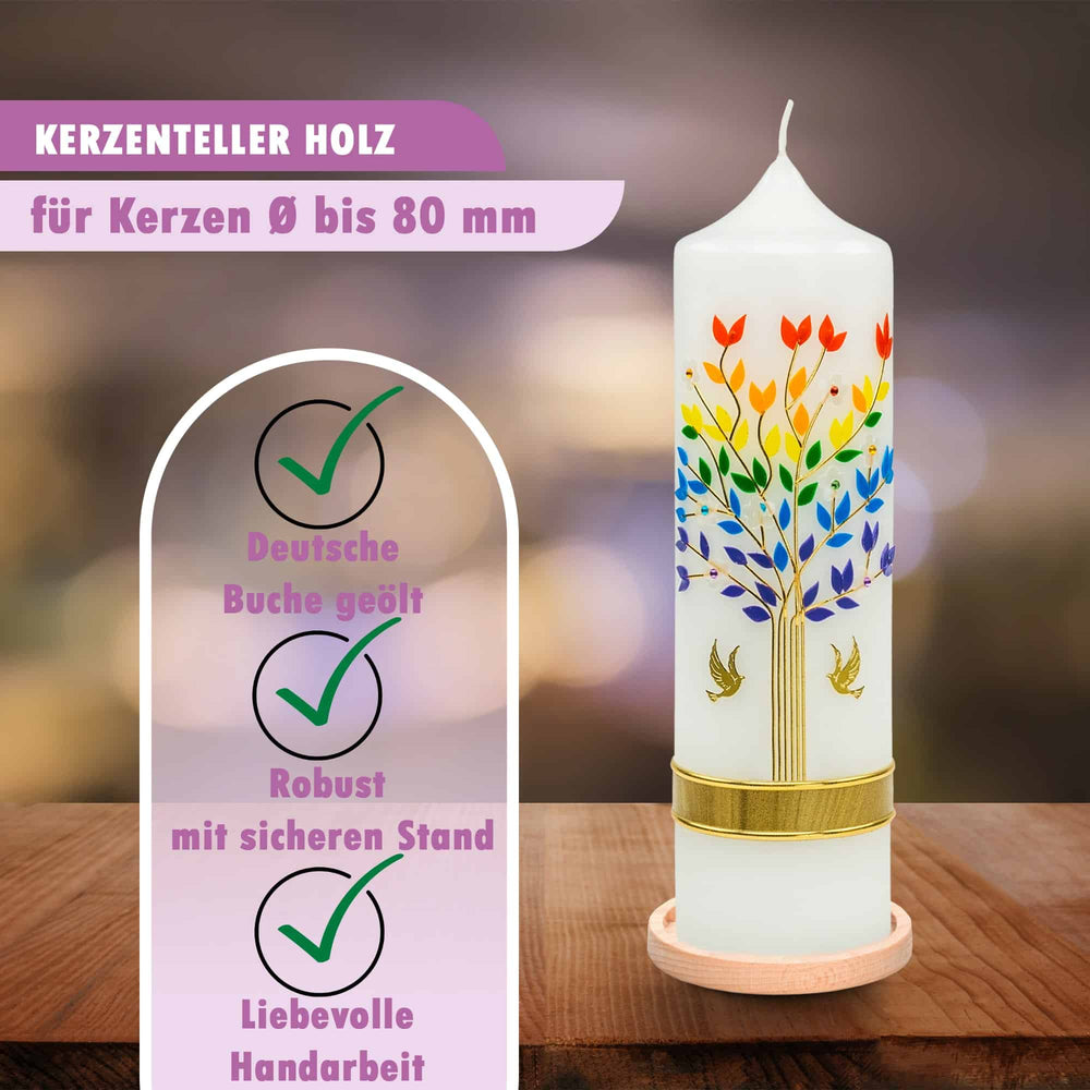 Kerzenteller aus Buchenholz € Kerzenteller Buchenholzteller-kerzen-80-mm WikaKerzen