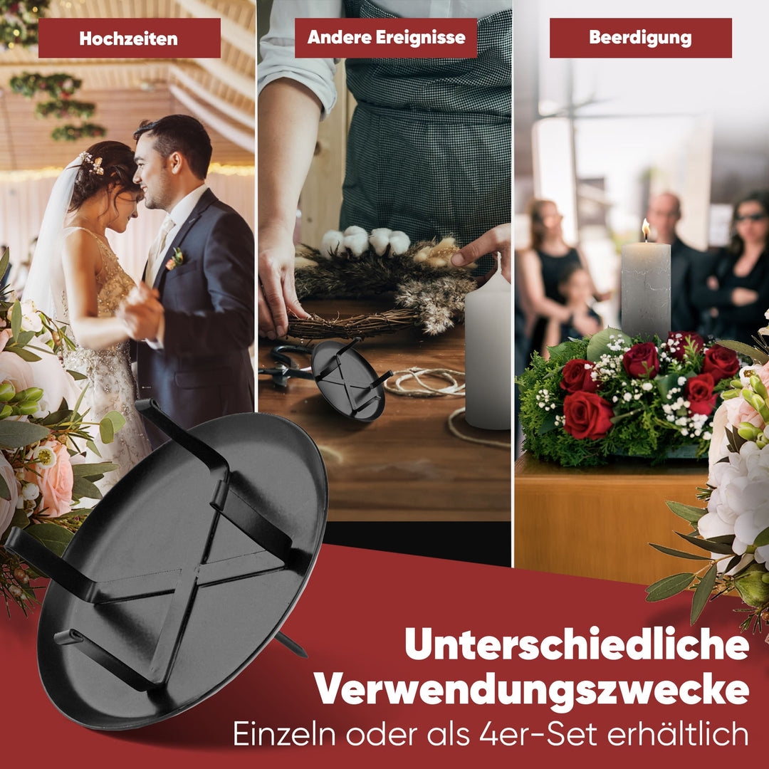 Kerzenstecker Adventskranz – Set ohne Dorn für Kerzen bis Ø 8 cm