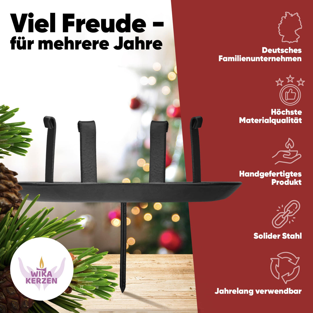Kerzenstecker Adventskranz – Set ohne Dorn für Kerzen bis Ø 8 cm