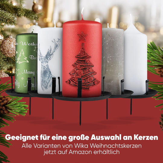 Kerzenstecker Adventskranz – Set ohne Dorn für Kerzen bis Ø 8 cm