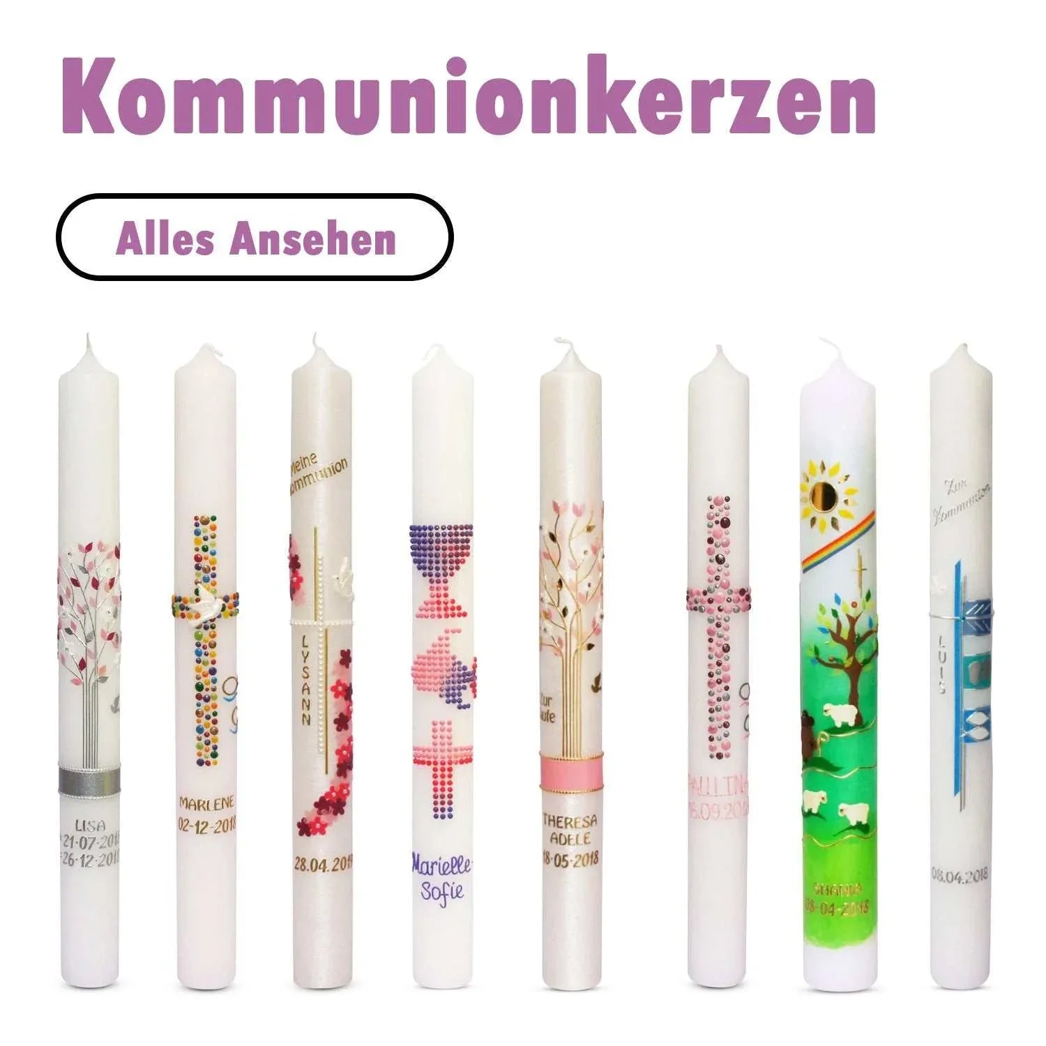 Kommunionkerzen Schlicht - WikaKerzen