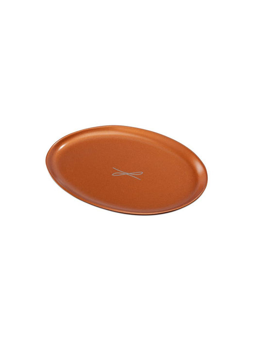 Kerzenteller rotgoldfarben, oval 9 x 12cm