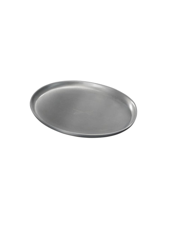 Kerzenteller silberfarben, oval 9 x 12cm