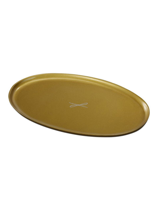 Kerzenteller goldfarben, oval 10 x 17cm