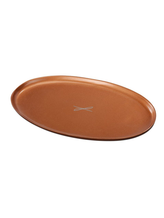 Kerzenteller rotgoldfarben, oval 10 x 17cm