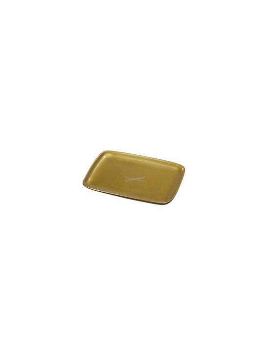 Kerzenteller goldfarben, eckig 7 x 10cm