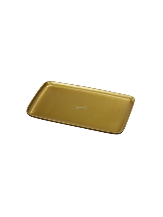 Kerzenteller goldfarben, eckig 10 x 17cm