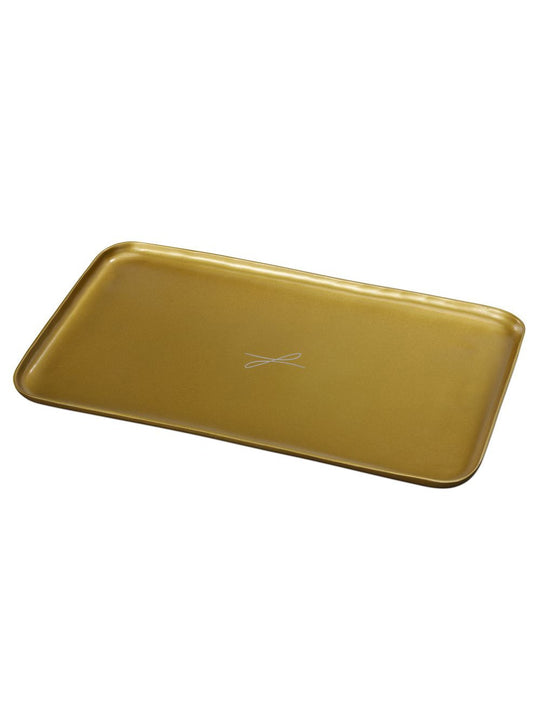 Kerzenteller goldfarben, eckig 14 x 24cm