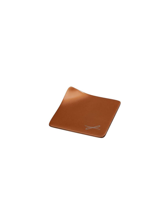 Kerzenteller rotgoldfarben eckig, 8,5 x 8,5cm