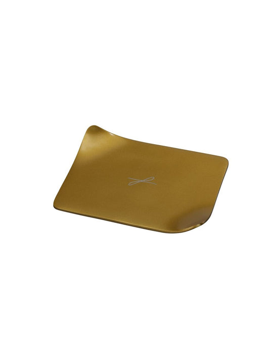 Kerzenteller goldfarben eckig, 9 x 12cm