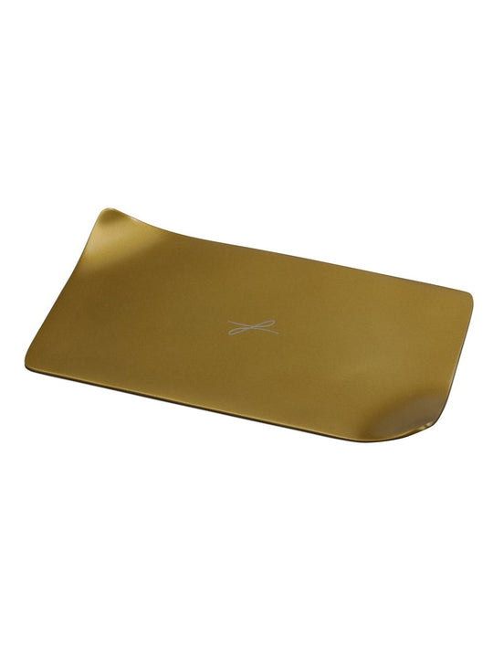 Kerzenteller goldfarben eckig zwei, 10 x 18cm