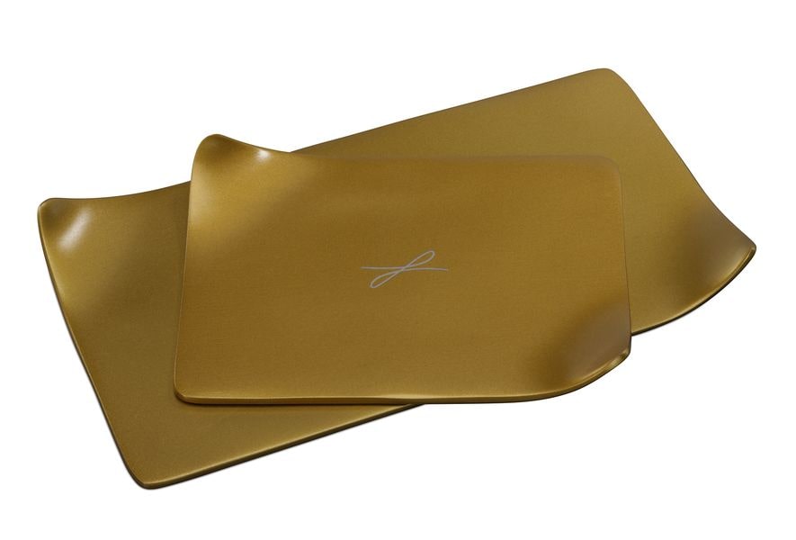 Kerzenteller goldfarben eckig, 9 x 12cm