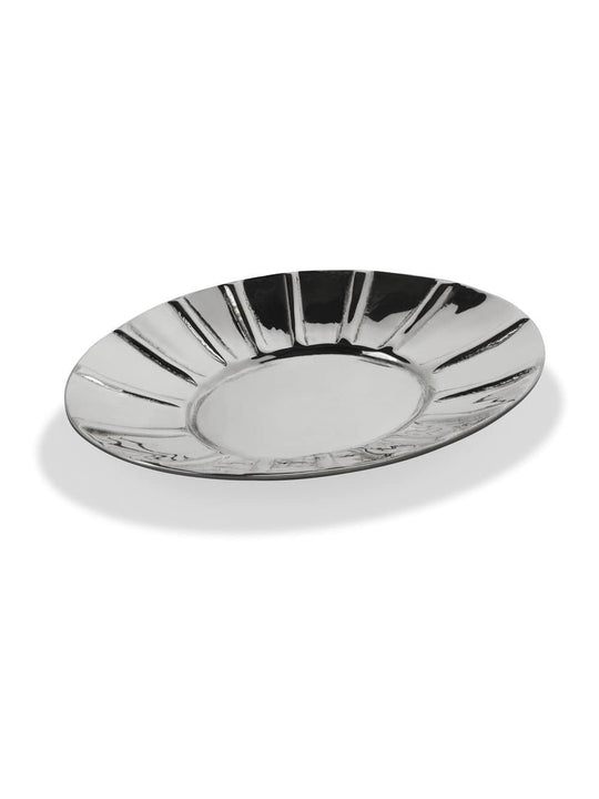 Kerzenteller silberfarben, 95 x 160mm