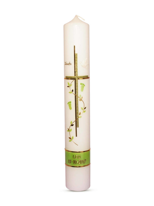 Kommunionkerzen Konfirmationskerze Kreuz Grün