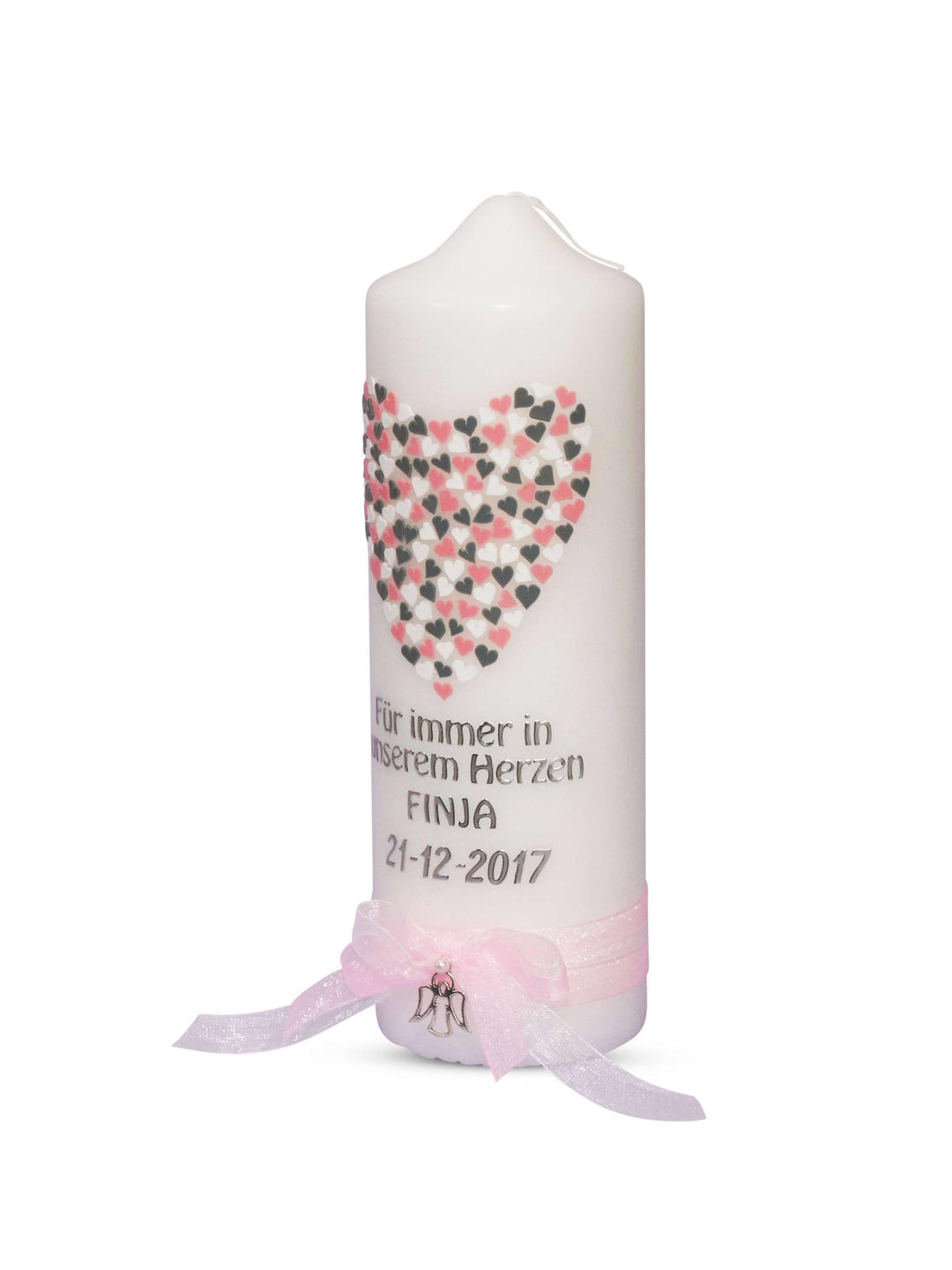 Trauerkerze u. Gedenkkerze im Herz