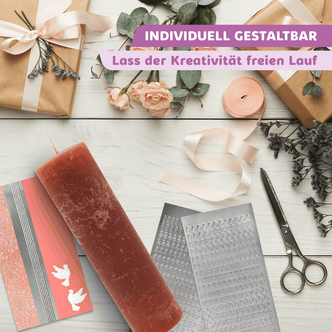 Rustic Stumpenkerze-Rohling - Zur Deko oder zum Basteln € Kerzenrohling Grau-20x7 WikaKerzen