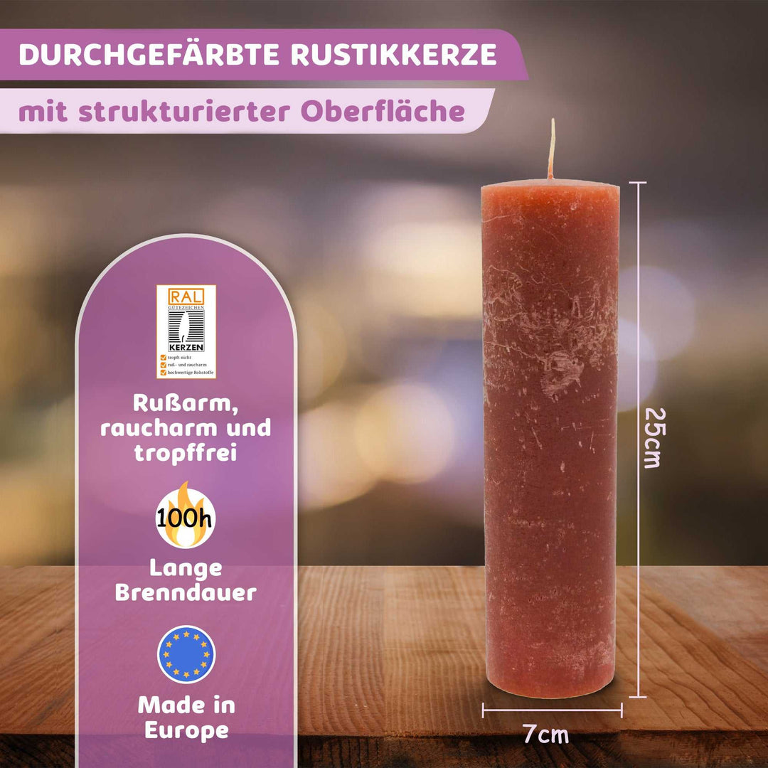 Rustic Stumpenkerze-Rohling - Zur Deko oder zum Basteln € Kerzenrohling Grau-20x7 WikaKerzen