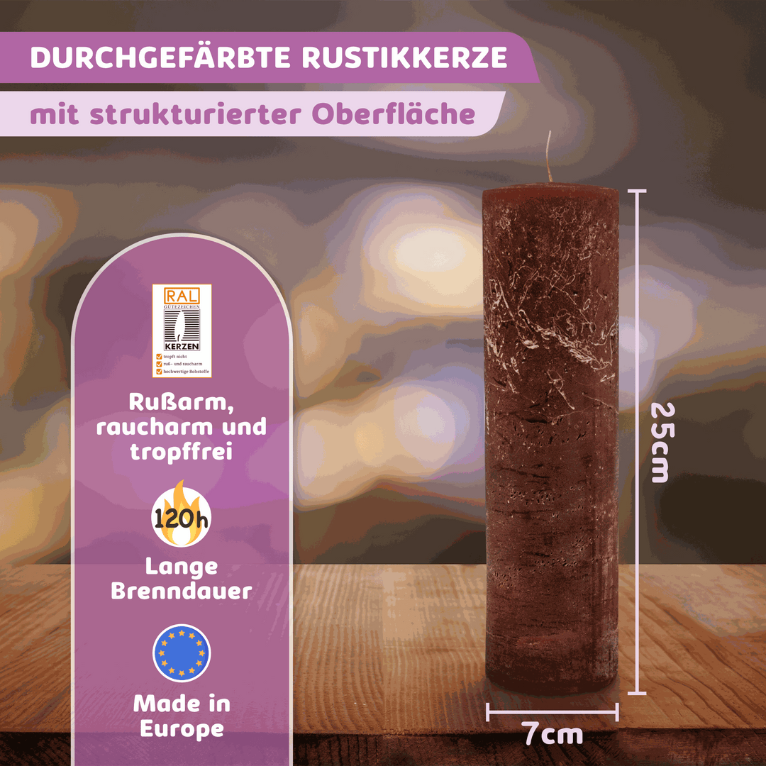 Rustic Stumpenkerze-Rohling - Zur Deko oder zum Basteln € Kerzenrohling Grau-20x7 WikaKerzen