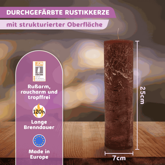 Rustic Stumpenkerze-Rohling - Zur Deko oder zum Basteln € Kerzenrohling Grau-20x7 WikaKerzen
