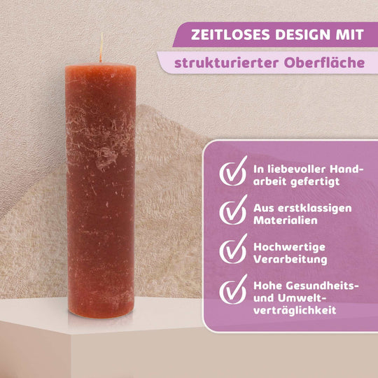 Rustic Stumpenkerze-Rohling - Zur Deko oder zum Basteln € Kerzenrohling Grau-20x7 WikaKerzen