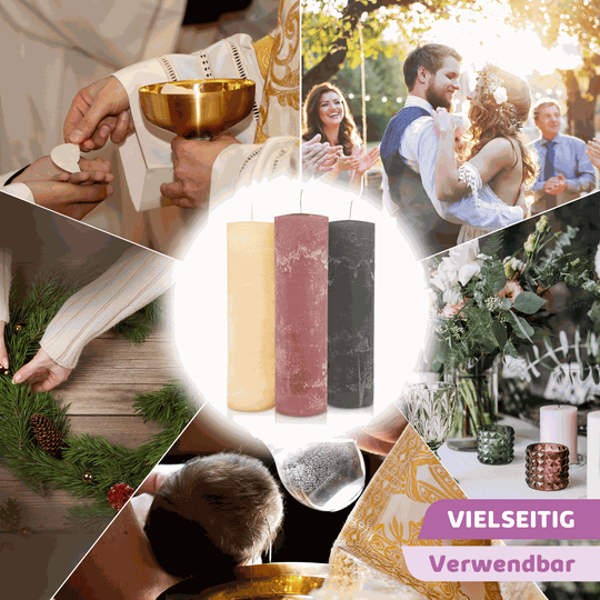 Rustic Stumpenkerze-Rohling - Zur Deko oder zum Basteln € Kerzenrohling Grau-20x7 WikaKerzen