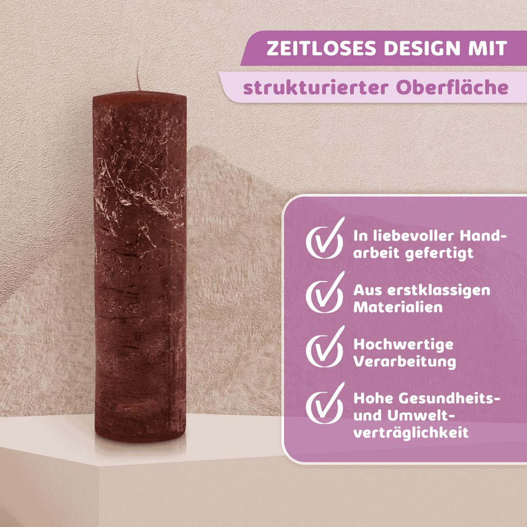 Rustic Stumpenkerze-Rohling - Zur Deko oder zum Basteln € Kerzenrohling Grau-20x7 WikaKerzen