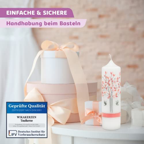 Taufkerze selber Machen Set (Regenbogen,25x7cm,Weiß)