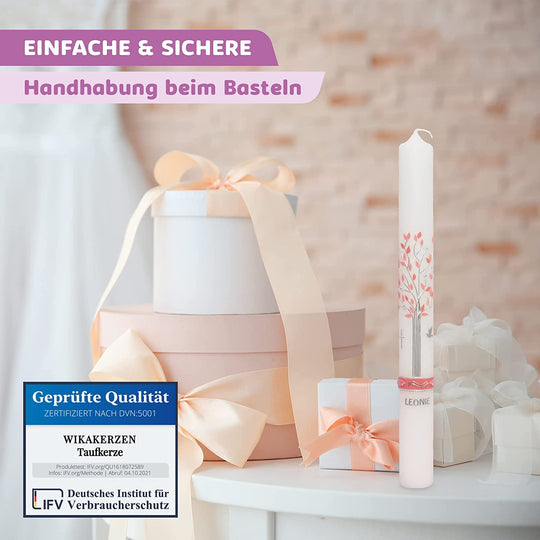 Taufkerze selber Machen Set (Grün,40x4cm,Weiß)