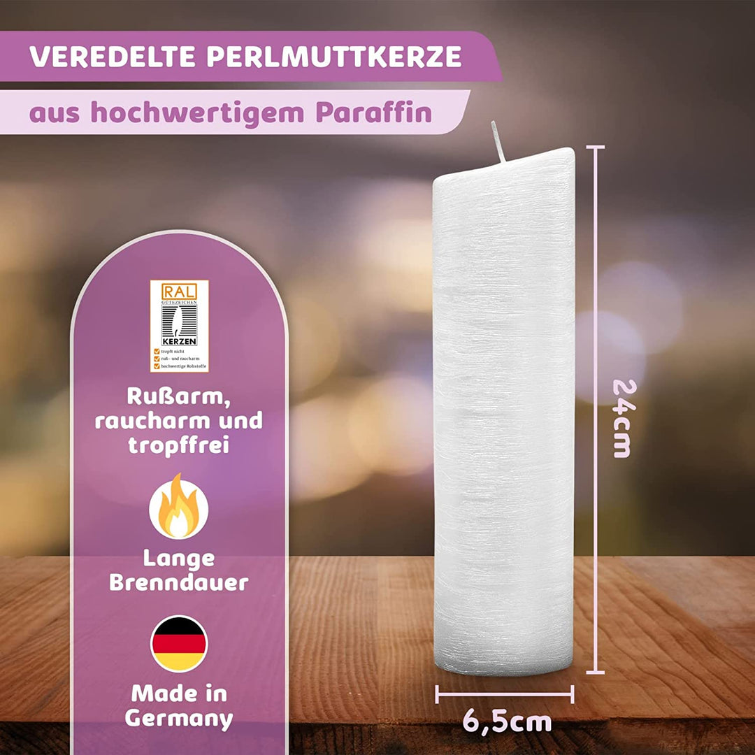 DIY Stumpenkerze-Rohling - Zum Basteln & Verzieren - Perlmutt