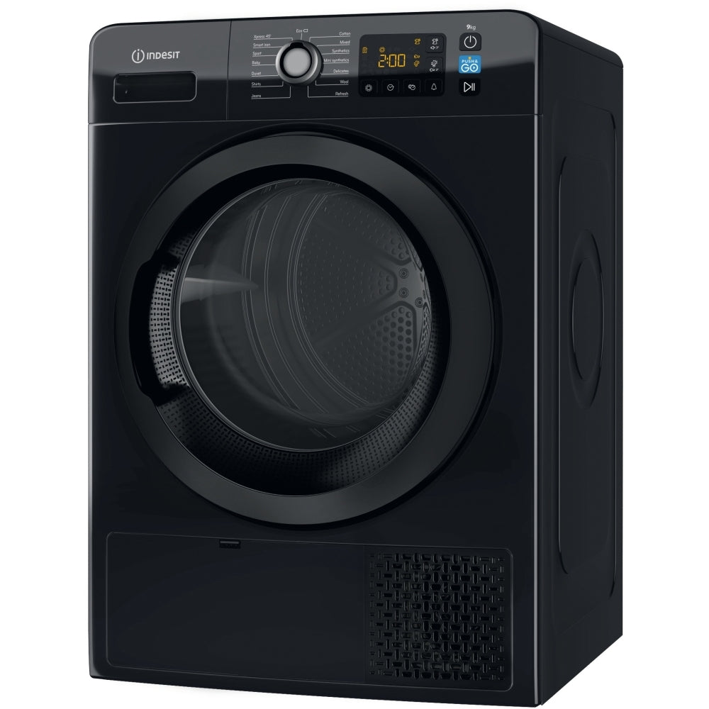 Indesit YT M11 92B X UK - Black Heat Pump Condenser Dryer - A++ energy