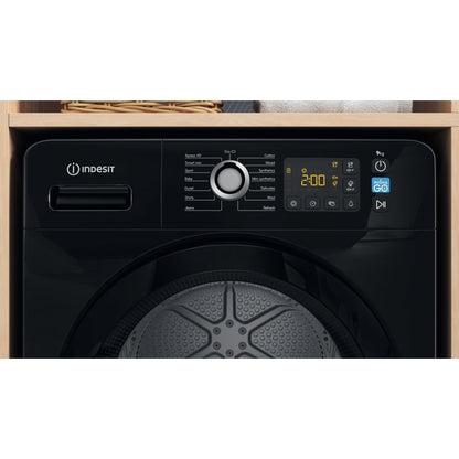 Indesit YT M11 92B X UK - Black Heat Pump Condenser Dryer - A++ energy