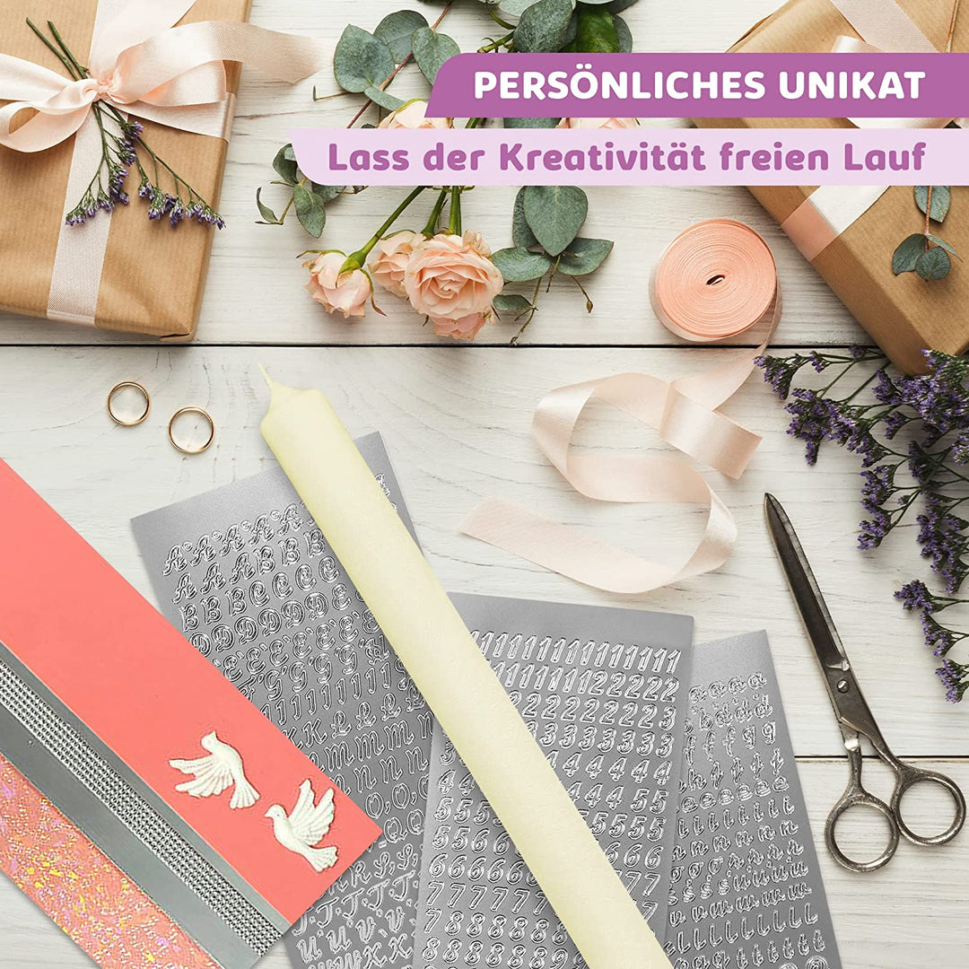 Taufkerze selber Machen Set (Rosa,40x4cm,Creme)