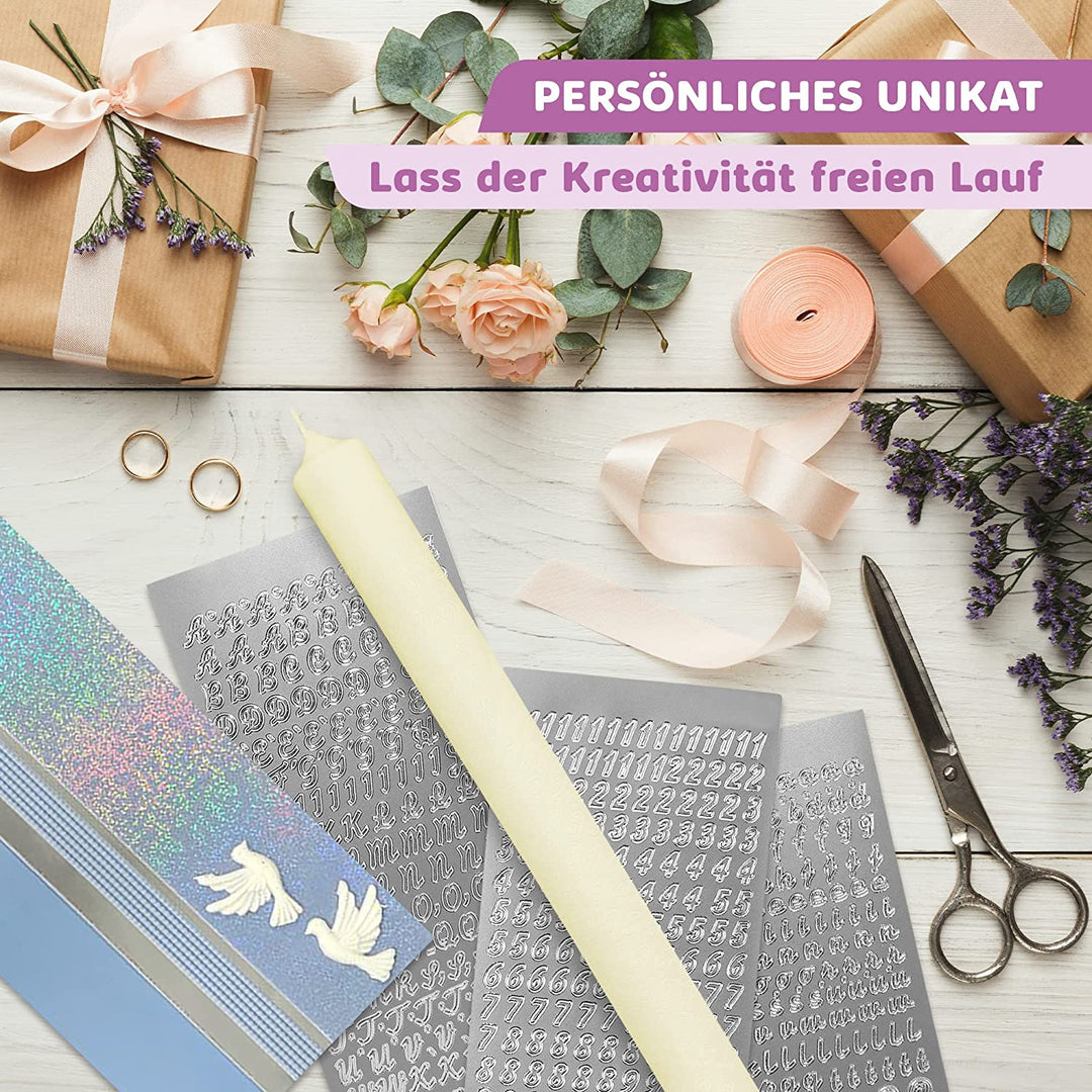 Taufkerze selber Machen Set (Blau,40x4cm,Creme)
