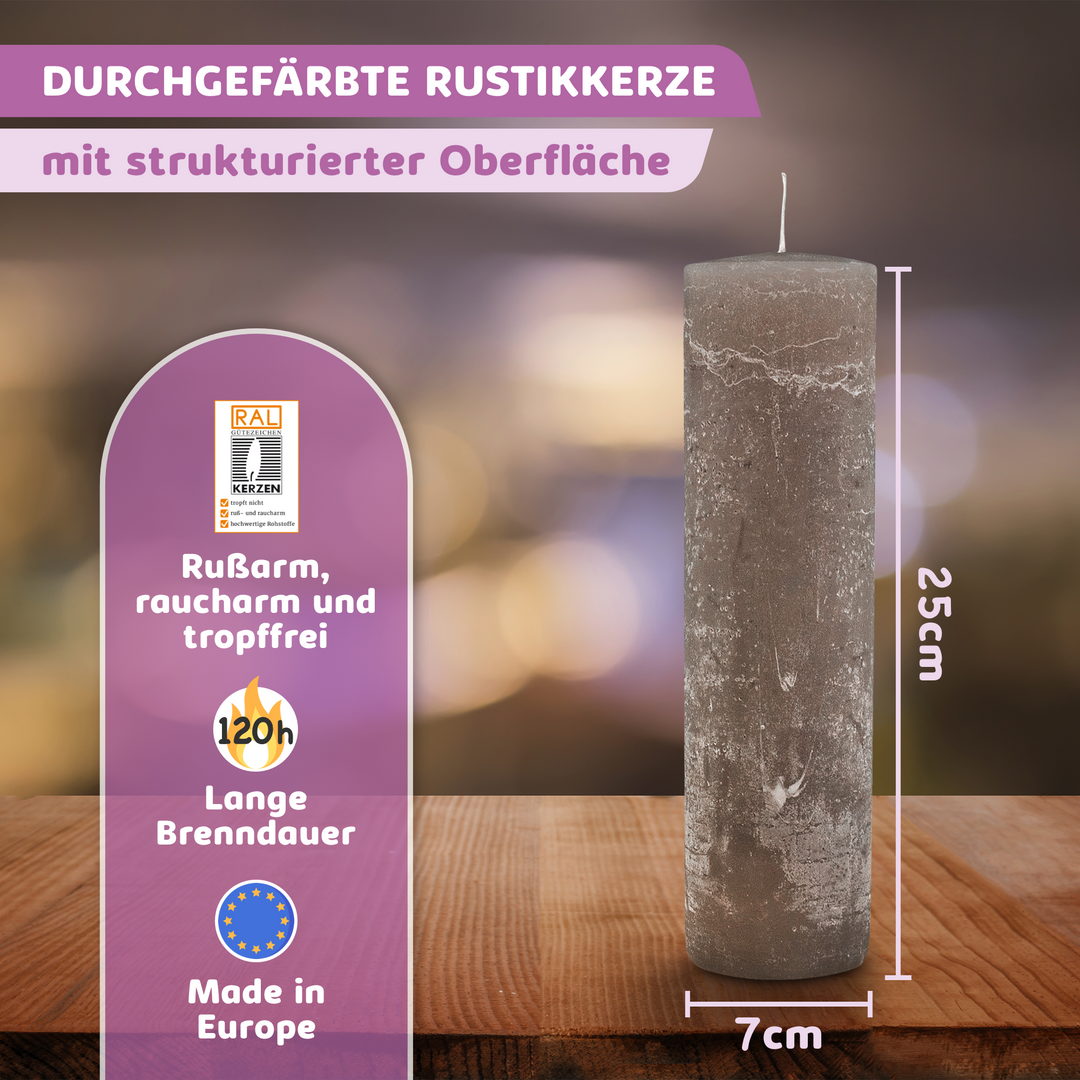 Rustic Stumpenkerze-Rohling - Zur Deko oder zum Basteln