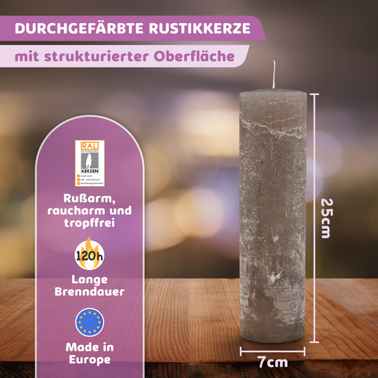 Rustic Stumpenkerze-Rohling - Zur Deko oder zum Basteln